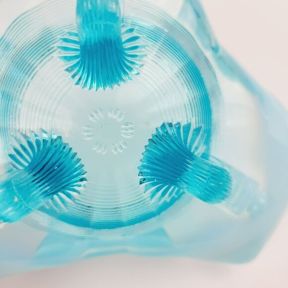 Vintage Northwood Klondyke Blue Opalescent 3-Toed Footed Triangular Bowl Dish - Picture 8 of 10